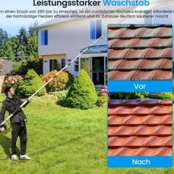 Teleskopstav för högtryckstvätt 550 cm förlängningsstav set med 5 sprutmunstycken teleskopisk högtryckstvätt