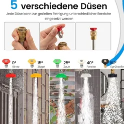 Teleskopstav för högtryckstvätt 550 cm förlängningsstav set med 5 sprutmunstycken teleskopisk högtryckstvätt