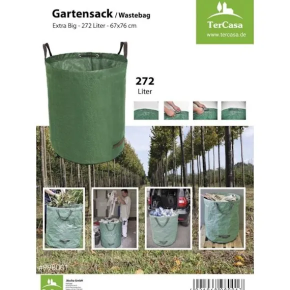 TerCasa JU-998001 Trädgårdsavfallspåse 272L Grön