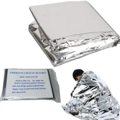 Termisk nödfilt, folie, livmatta, 160 x 210 cm, 01449