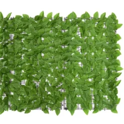 The Living Store Balkongskärm gröna blad 400x100 cm - Parasoll & solskydd