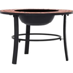 The Living Store Eldfat med mosaik terrakotta 68cm keramik - Öppna spisar