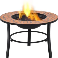 The Living Store Eldfat med mosaik terrakotta 68cm keramik - Öppna spisar