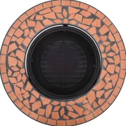 The Living Store Eldfat med mosaik terrakotta 68cm keramik - Öppna spisar