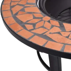 The Living Store Eldfat med mosaik terrakotta 68cm keramik - Öppna spisar