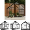 The Living Store Glasväxthus antracit 155x103x191 cm aluminium - Växthus