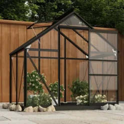 The Living Store Glasväxthus antracit 155x103x191 cm aluminium - Växthus