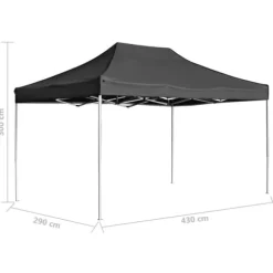The Living Store Hopfällbart partytält aluminium 4,5x3 m antracit - Partytält & paviljoner