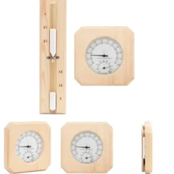 The Living Store 2-i-1 Bastutermometer & hygrometer sandur set massiv furu - Bastutillbehör