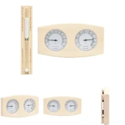 The Living Store 2-i-1 Bastutermometer & hygrometer sandur set massiv furu - Bastutillbehör