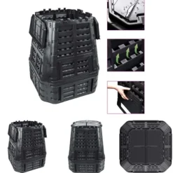 The Living Store Kompostlåda svart 93,3x93,3x113 cm 740 L - Komposterare