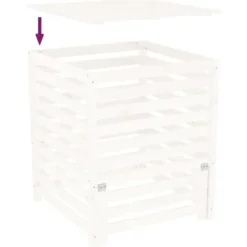 The Living Store Kompostlåda vit 82,5x82,5x99,5 cm massiv furu - Komposterare