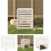 The Living Store Kompostlåda vit 63,5x63,5x77,5 cm massiv furu - Komposterare