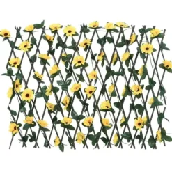 The Living Store Konstväxt murgröna spaljé expanderbar 5 st gul 180x60 cm - Staket