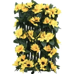 The Living Store Konstväxt murgröna spaljé expanderbar 5 st gul 180x20 cm - Staket