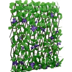 The Living Store Konstväxt murgröna spaljé expanderbar grön 180x70 cm - Staket