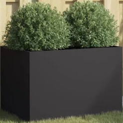 The Living Store Odlingslåda svart 62x40x39 cm kallvalsat stål - Krukor & odlingslådor