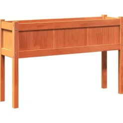 The Living Store Odlingslådor med ben vaxbrun 110x31x70 cm massiv furu - Krukor & odlingslådor