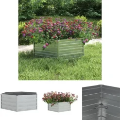 The Living Store Odlingslåda upphöjd galvaniserat stål 129x45 cm silver - Krukor & odlingslådor