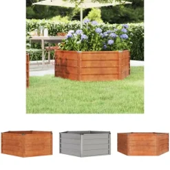 The Living Store Odlingslåda rostig 129x129x45 cm rosttrögt stål - Krukor & odlingslådor