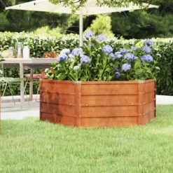 The Living Store Odlingslåda rostig 129x129x45 cm rosttrögt stål - Krukor & odlingslådor