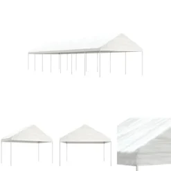 The Living Store Paviljong med tak vit 15,61x4,08x3,22 m polyeten - Partytält & paviljoner