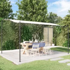 The Living Store Paviljong gräddvit 4x3 m 180 g/m² tyg och stål - Partytält & paviljoner