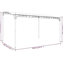 The Living Store Paviljong gräddvit 4x3 m 180 g/m² tyg och stål - Partytält & paviljoner
