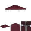 The Living Store Paviljongtak med ventilering 310 g/m² 4x3 m vinröd - Tak till partytält & lusthus