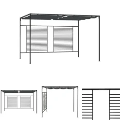 The Living Store Paviljong med infällbart tak 4x3x2,3 m gräddvit 180 g/m² - Partytält & paviljoner