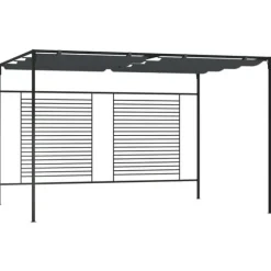 The Living Store Paviljong med infällbart tak 4x3x2,3 m gräddvit 180 g/m² - Partytält & paviljoner