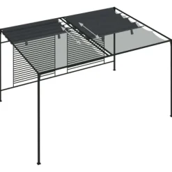 The Living Store Paviljong med infällbart tak 4x3x2,3 m gräddvit 180 g/m² - Partytält & paviljoner