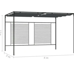 The Living Store Paviljong med infällbart tak 4x3x2,3 m gräddvit 180 g/m² - Partytält & paviljoner