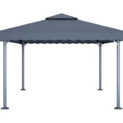 The Living Store Paviljong med ljusslinga LED 400x300 cm antracit aluminium - Partytält & paviljoner