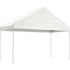 The Living Store Paviljong med tak vit 4,46x4,08x3,22 m polyeten - Partytält & paviljoner