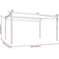The Living Store Paviljong med infällbart tak 4x3 m antracit - Partytält & paviljoner