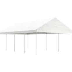 The Living Store Paviljong med tak vit 8,92x4,08x3,22 m polyeten - Partytält & paviljoner