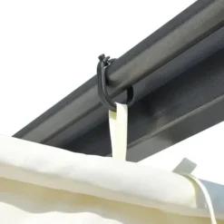 The Living Store Pergola med indragbart tak gräddvit 3x3 m stål - Bersåer, spaljéer & pergolor