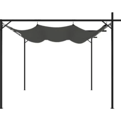 The Living Store Pergola med infällbart tak antracit 295x292x230 cm - Partytält & paviljoner