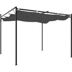 The Living Store Pergola med infällbart tak antracit 295x292x230 cm - Partytält & paviljoner