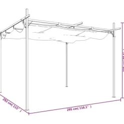 The Living Store Pergola med infällbart tak antracit 295x292x230 cm - Partytält & paviljoner