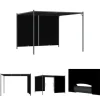The Living Store Pergola med infällbart tak 3x3 m antracit - Bersåer, spaljéer & pergolor