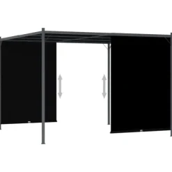 The Living Store Pergola med infällbart tak 3x3 m antracit - Bersåer, spaljéer & pergolor