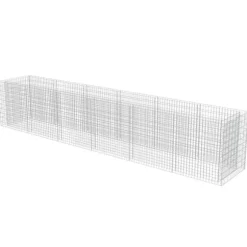 The Living Store Planteringsgabion upphöjd galvaniserat stål 540x90x100 cm - Krukor & odlingslådor