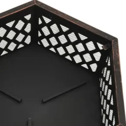 The Living Store Rustik eldstad med eldgaffel 62x54x56 cm stål - Öppna spisar