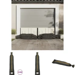 The Living Store Sandsäckar 100 st mörkgrön 103x25 cm HDPE - Industrilager