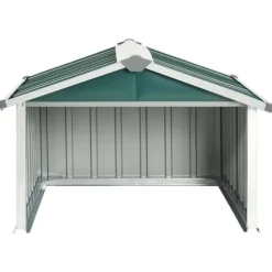 The Living Store Skjul för robotgräsklippare 92x97x63 cm galvaniserat stål grön - Förråd & Redskapsbodar