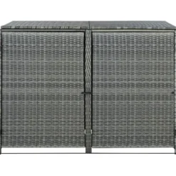 The Living Store Skjul för 2 soptunnor konstrotting antracit 148x77x111 cm - Förråd & Redskapsbodar