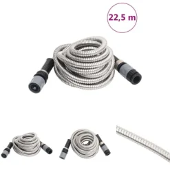 The Living Store Slang med sprutmunstycke silver 0,6" 22,5 m rostfritt stål - Vattenslangar