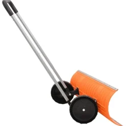 The Living Store Snöskyffel med utdragbart handtag orange 96 cm stålblad - Snöskyfflar